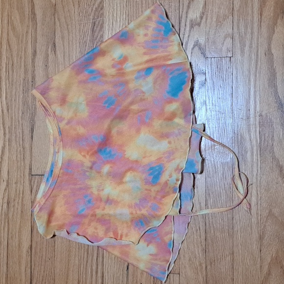 Balera Wrap Around Ballet Skirt - Orange Turquoise Girls Sz MC or 8/10 - Picture 2 of 4